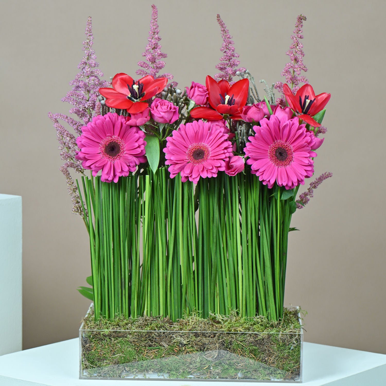 Elegant Gerberas & Tulips Arrangement