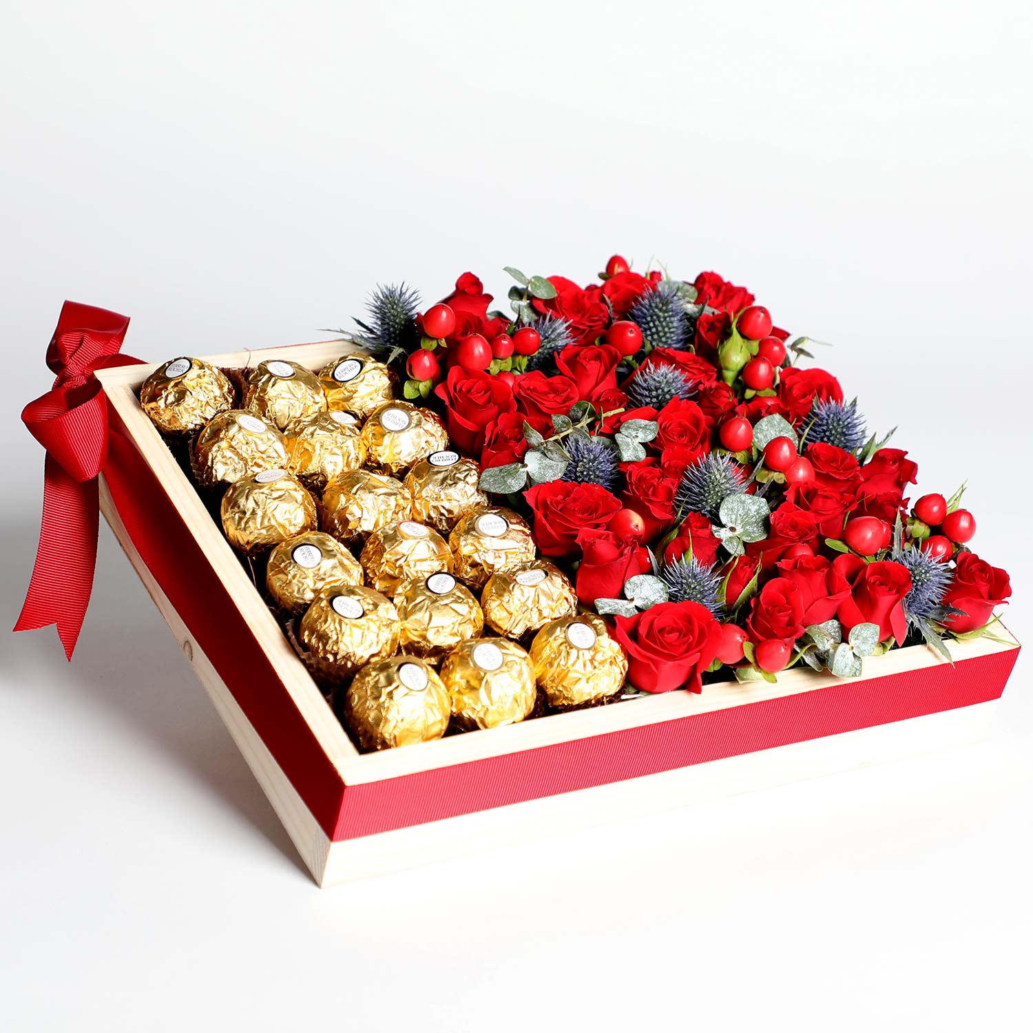 Exotic Roses And Chocolates Arrangement