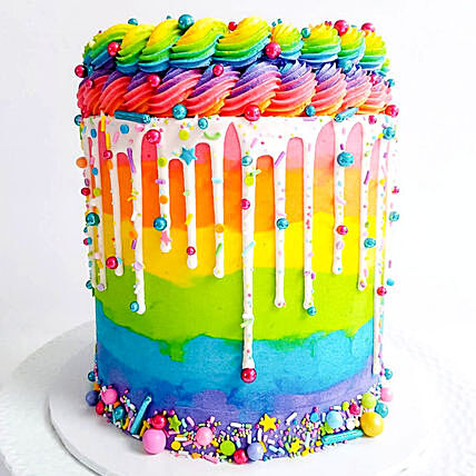 Exquisite Vanilla Rainbow Cake