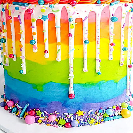 Exquisite Vanilla Rainbow Cake