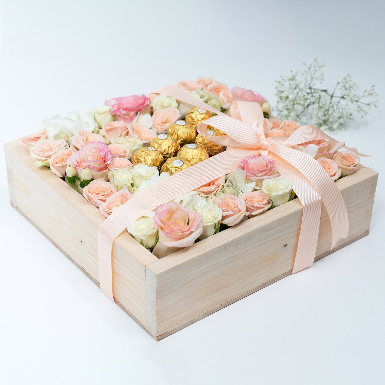 Flowers & Chocolates Wraped Gift Box