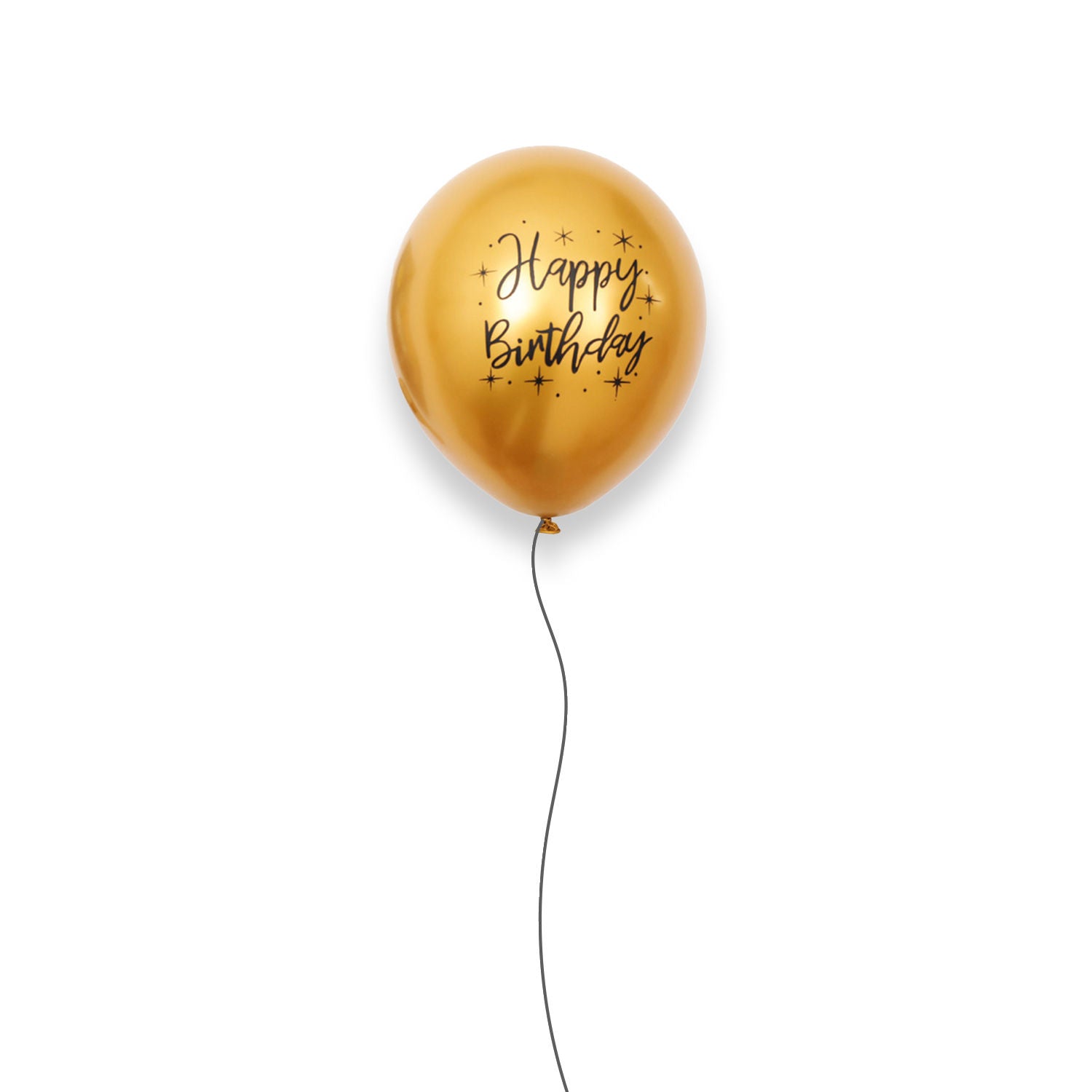Happy Birthday Golden Latex Balloon
