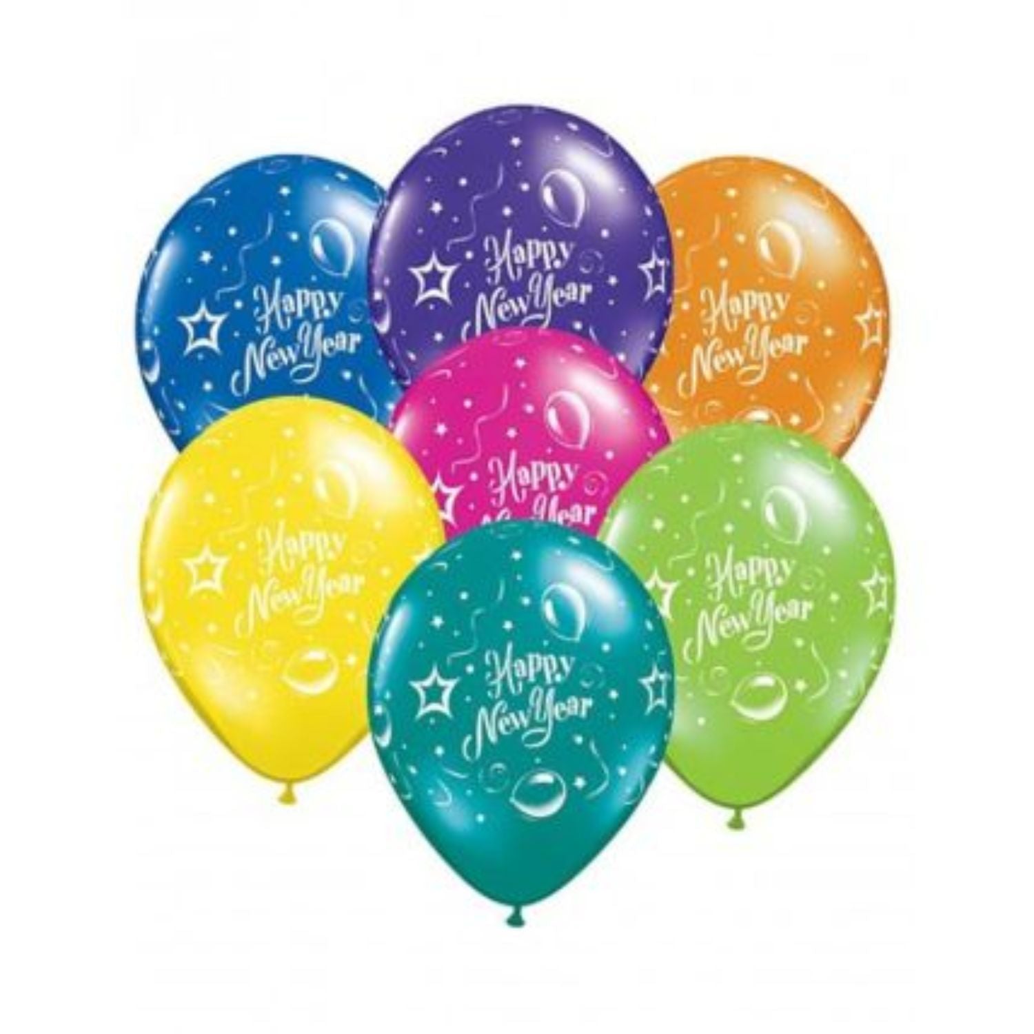 Happy New Year Latex Balloon Set Of 6