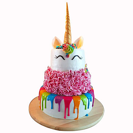 Happy Unicorn 3 Layered Cake
