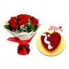 Heart Shape Valentine Cake & Roses