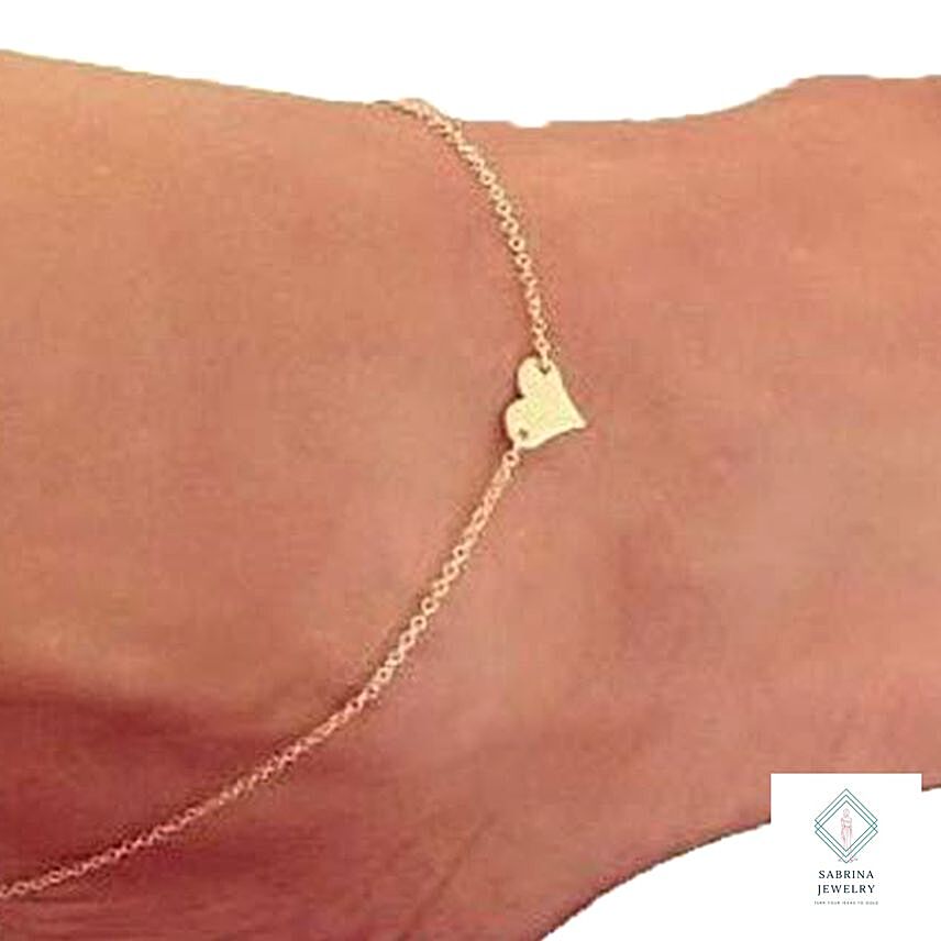 Heart Silver Anklet