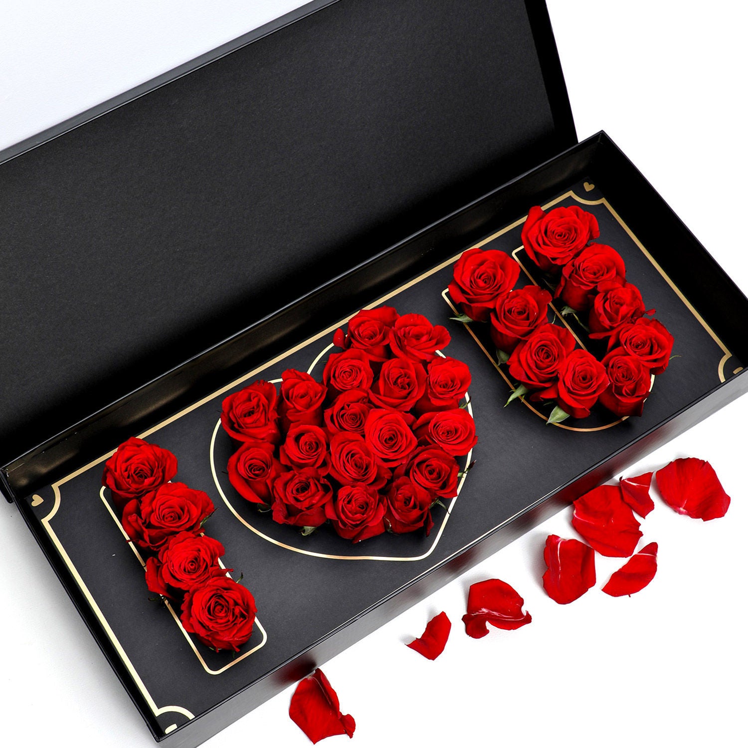 I Love You Red Roses Box Arrangement