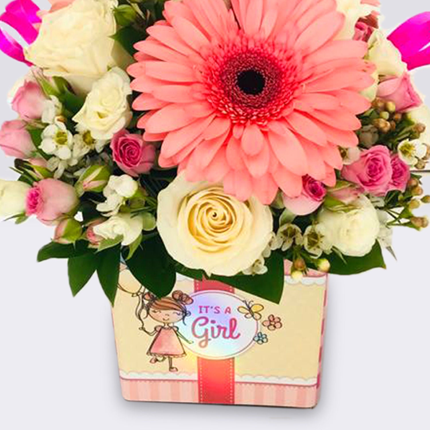 Its A Girl Mix Flowers Vase