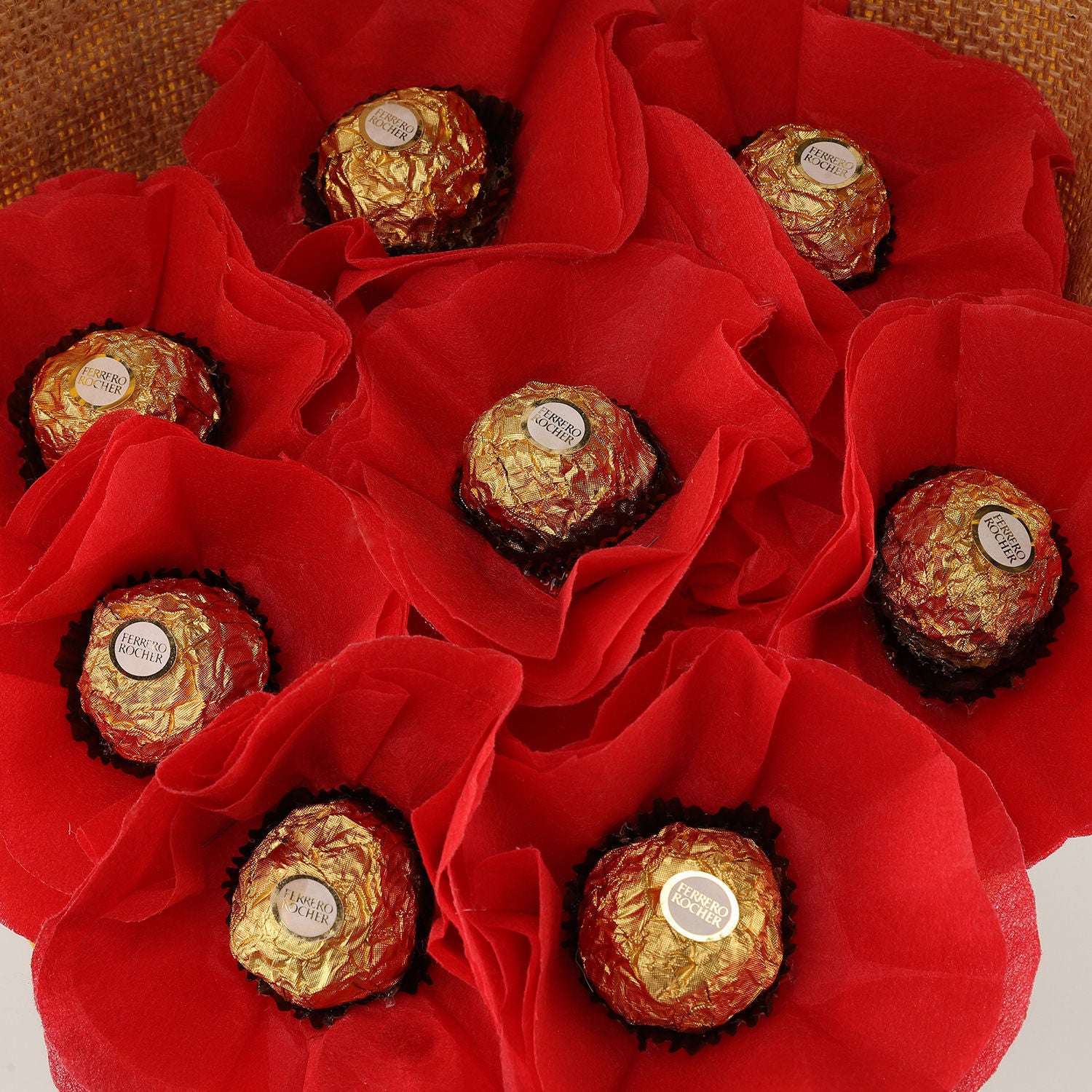 Jute Wrapped Ferrero Rocher Bouquet