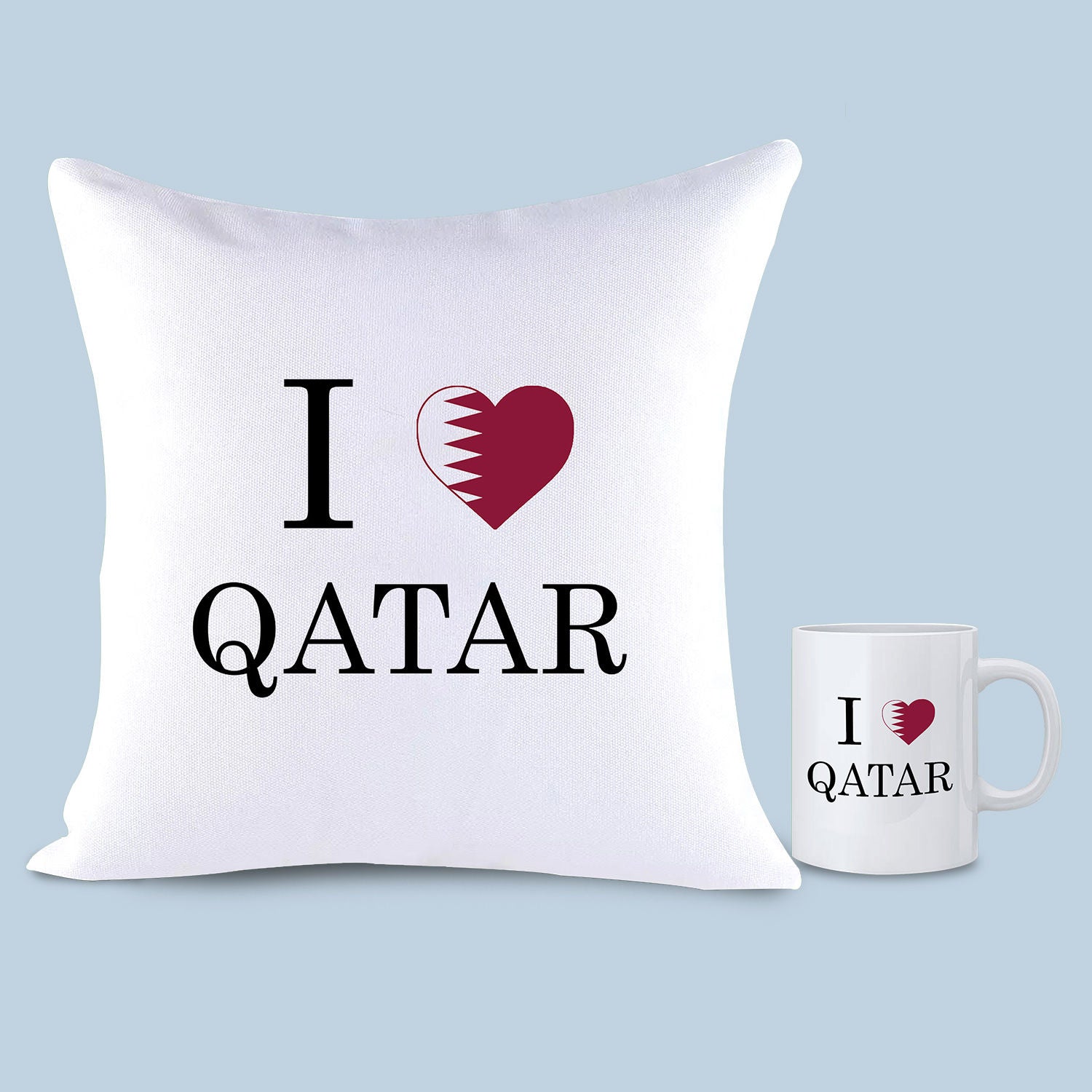 Love Qatar Cushion And Mug Combo
