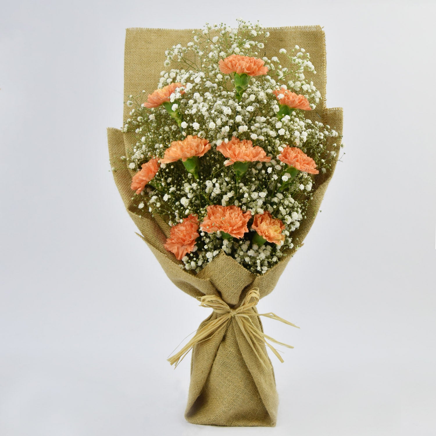 Lovely Orange Carnations Bouquet