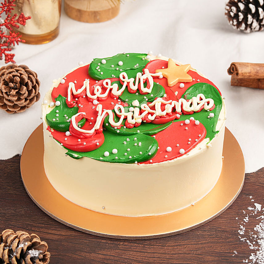 Merry and Bright Christmas Cake