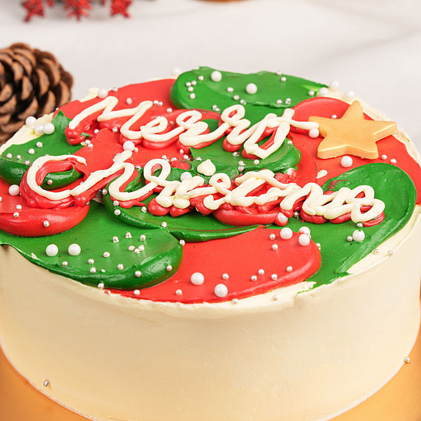 Merry and Bright Christmas Cake