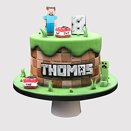 Minecraft Fondant Cake