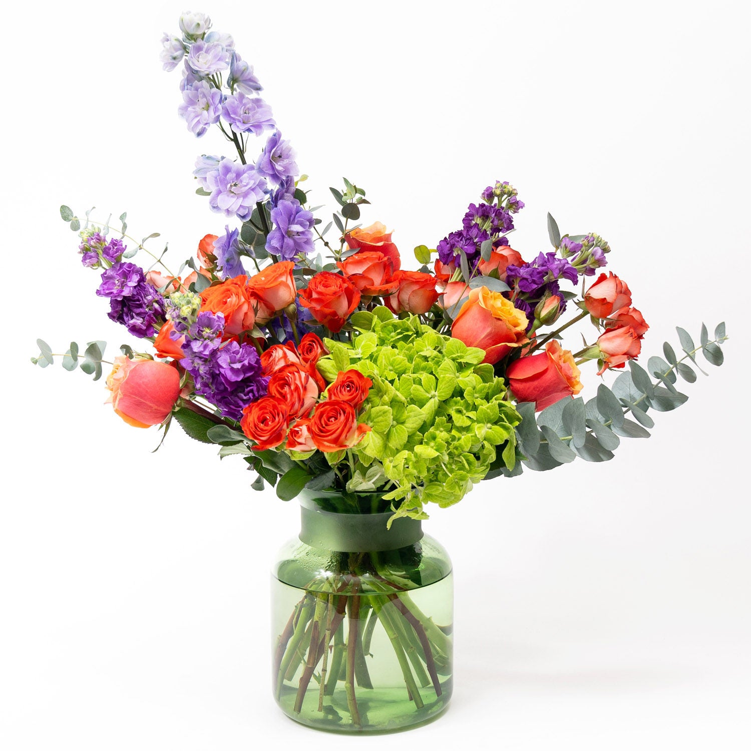 Mix Flowers Arrangement in Glass Vase with Perfume