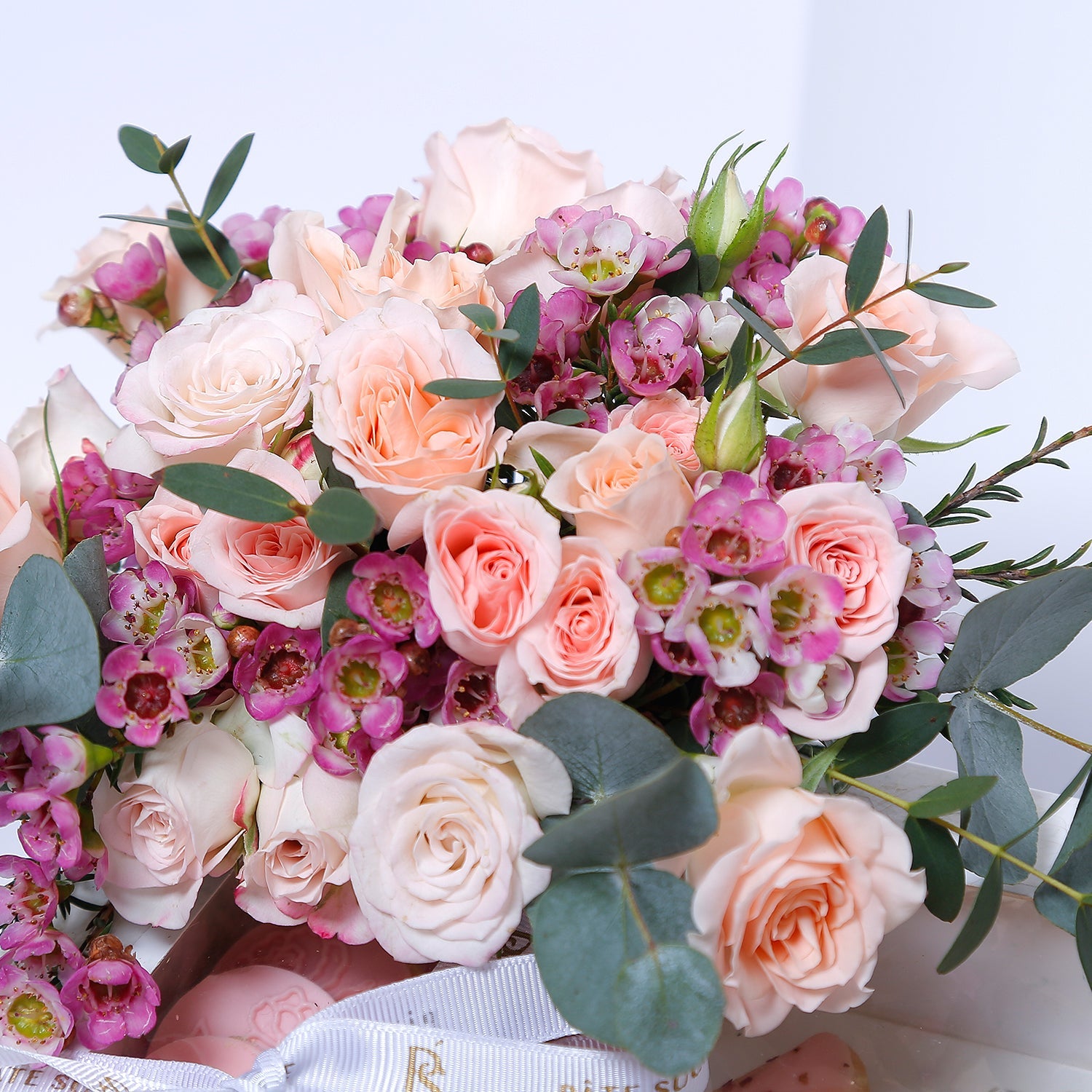 Mix Sweets Box Decorated with Flowers