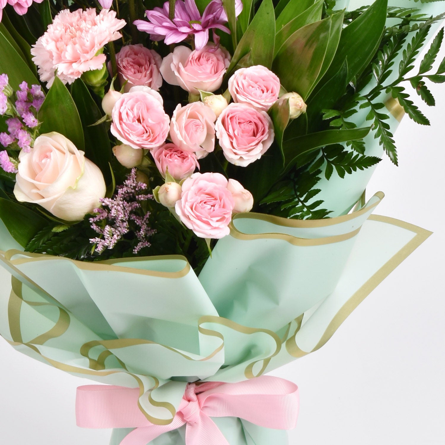 Pastel Pink and Green Bouquet