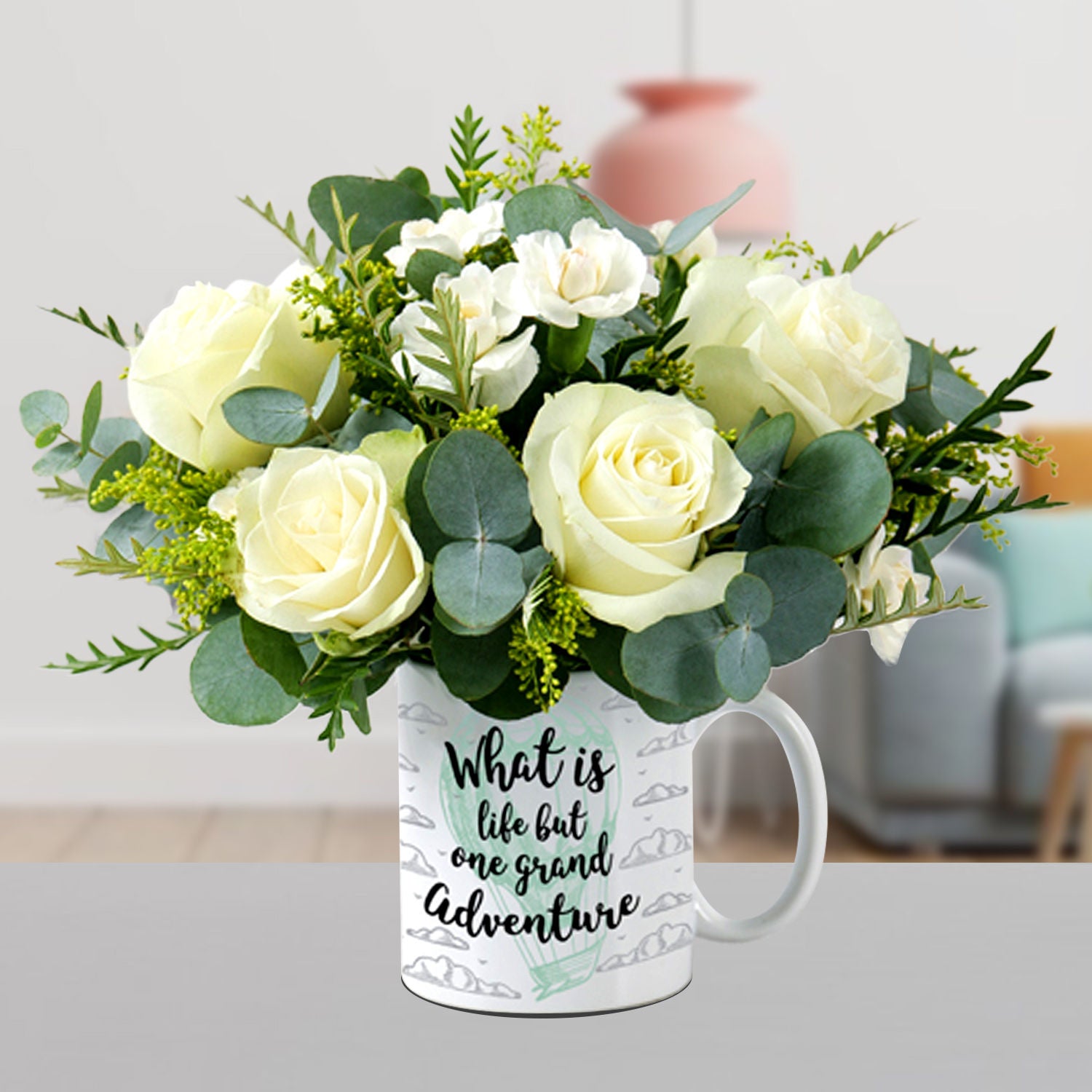 Peaceful Mixed Flowers In Printed Mug