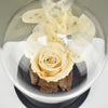 Peach Forever Rose In Glass Dome