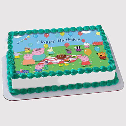 Peppa Pig Birthday Party Photo Cake