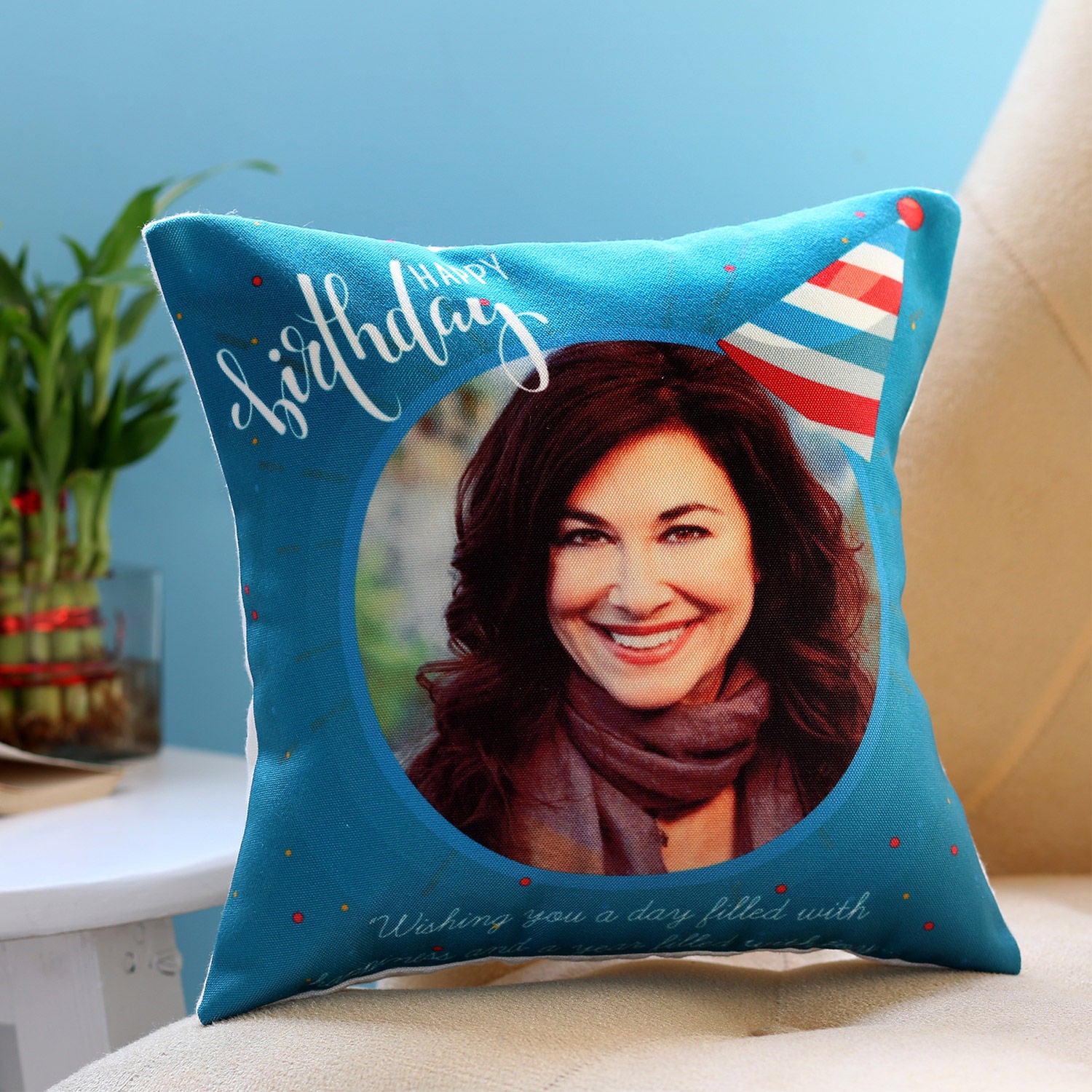 Personalised Birthday Cap Cushion