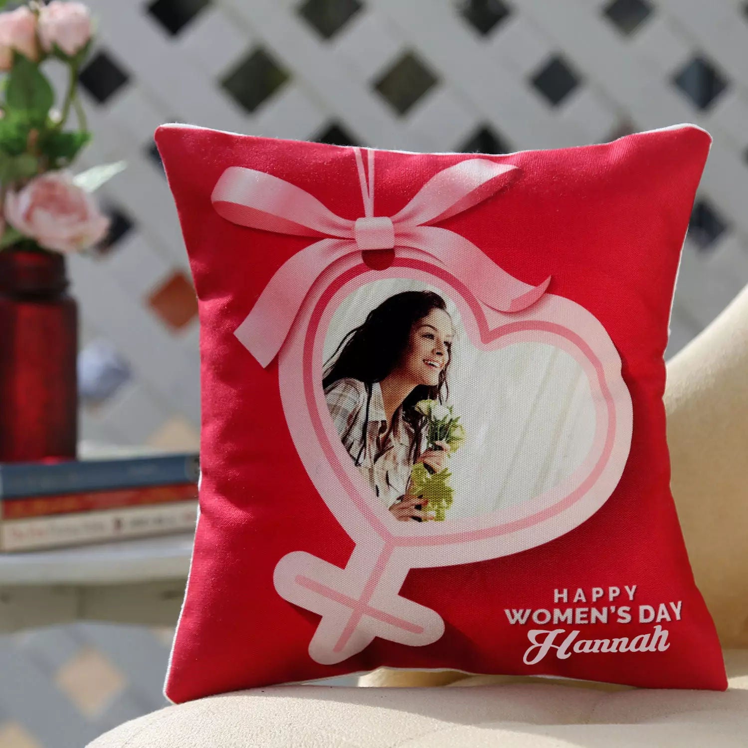 Personalised Name Happy Womens Day Cushion