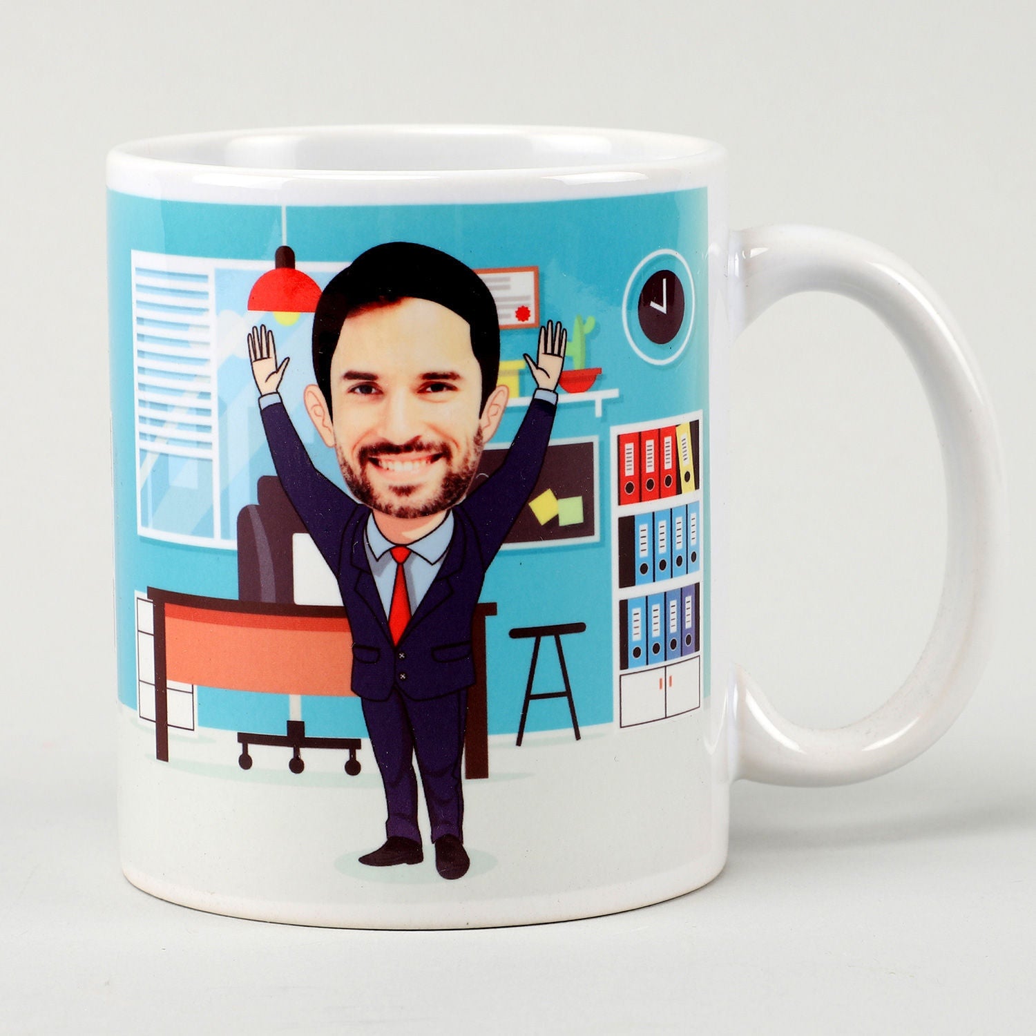 Personalised Office Man Caricature Mug