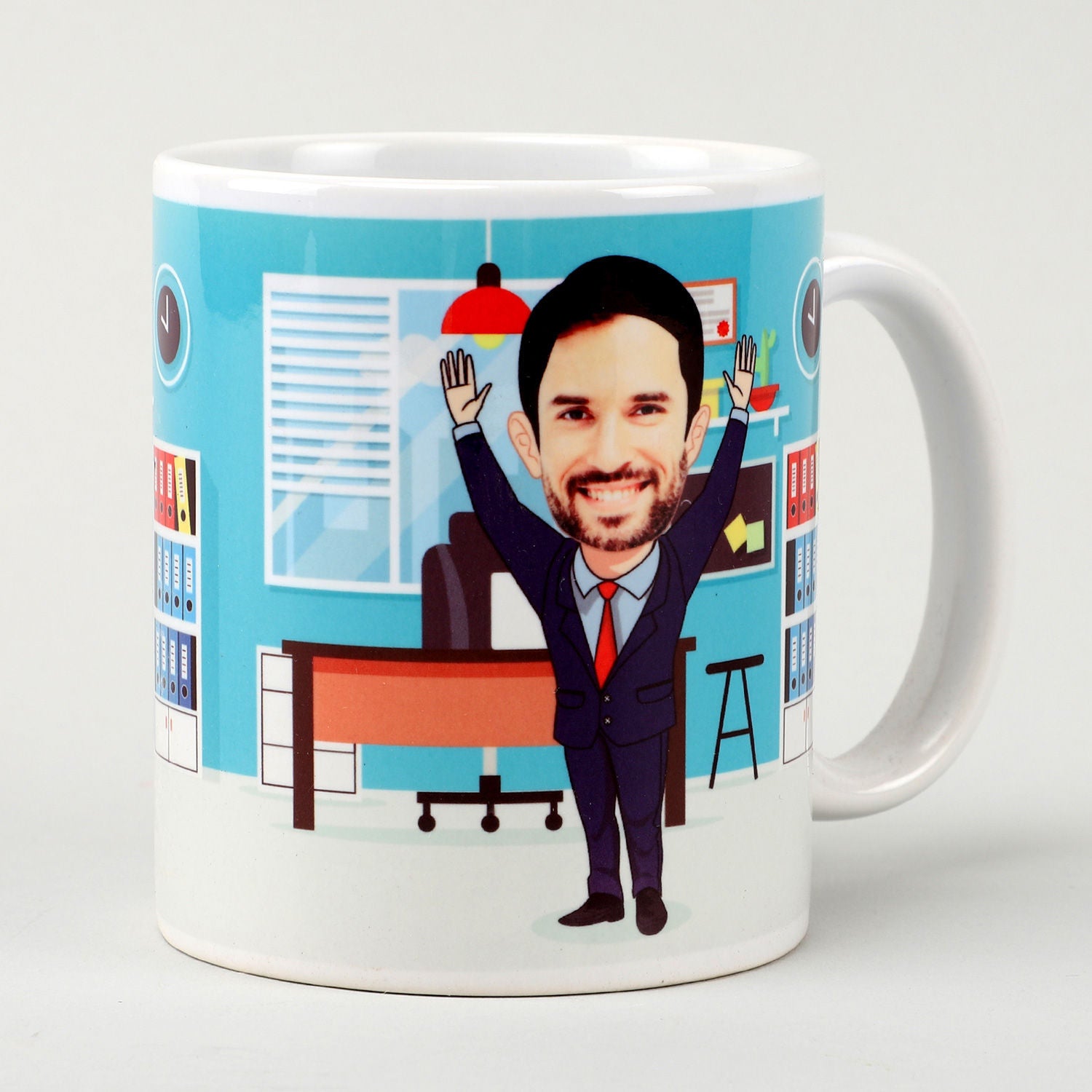 Personalised Office Man Caricature Mug