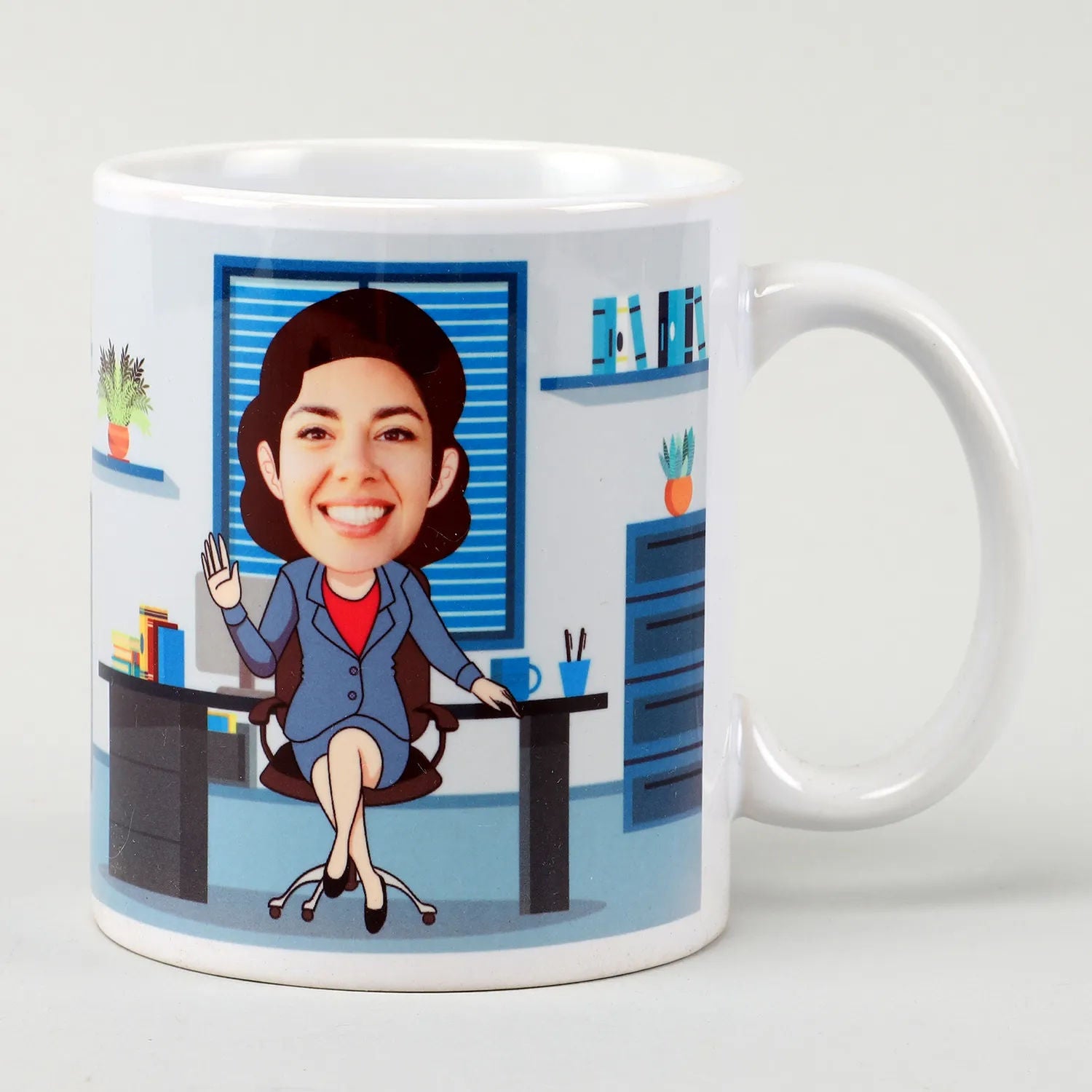 Personalised Office Woman Caricature Mug