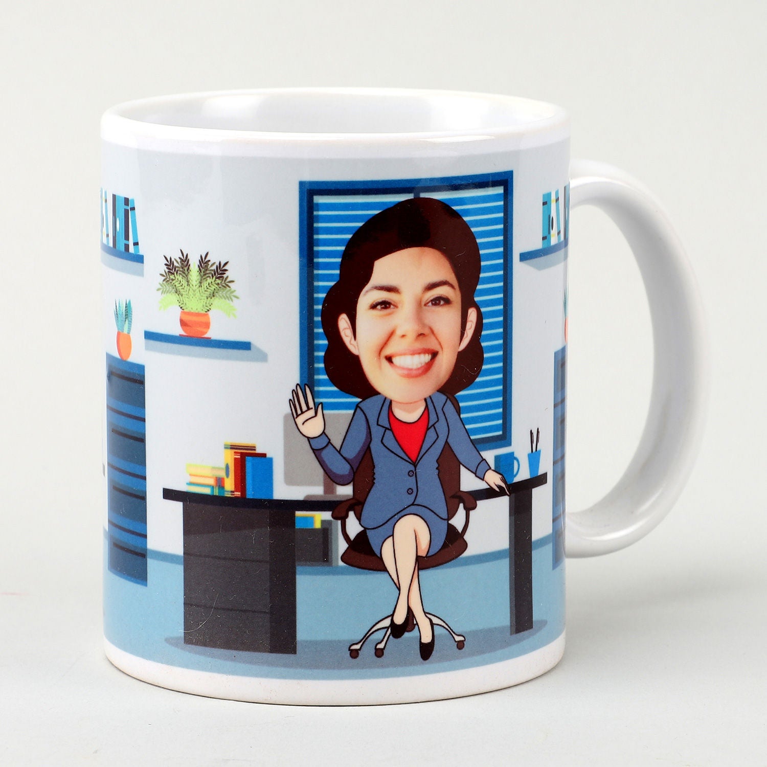 Personalised Office Woman Caricature Mug