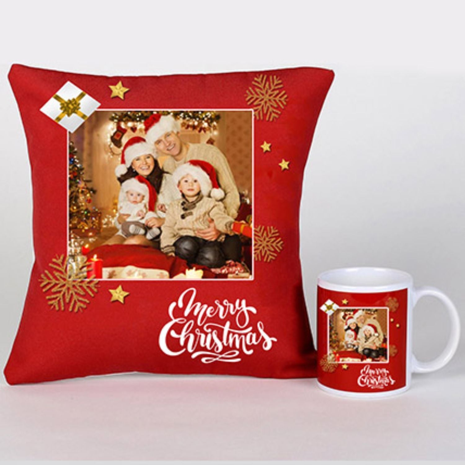 Personalised Xmas Greetings Cushion And Mug