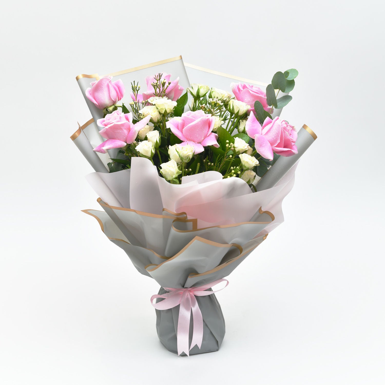 Pink & White Fresh Flowers Bouquet