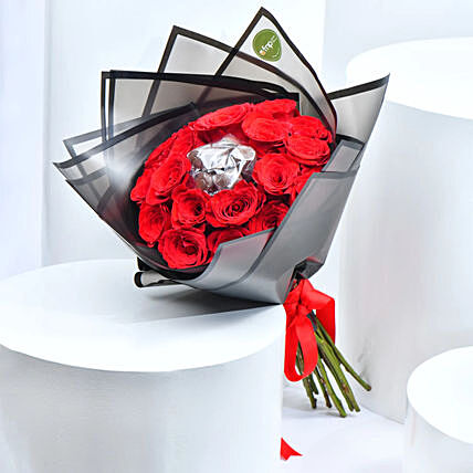 Premium Chocolates and Roses Bouquet