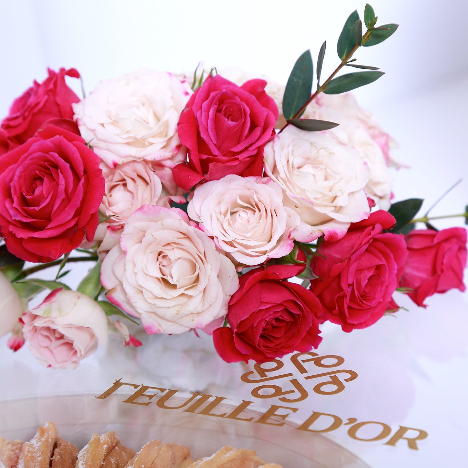 Premium Sablee Box and Flowers Arrangement