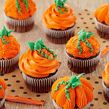 Pumpkin Shape Cupcakes