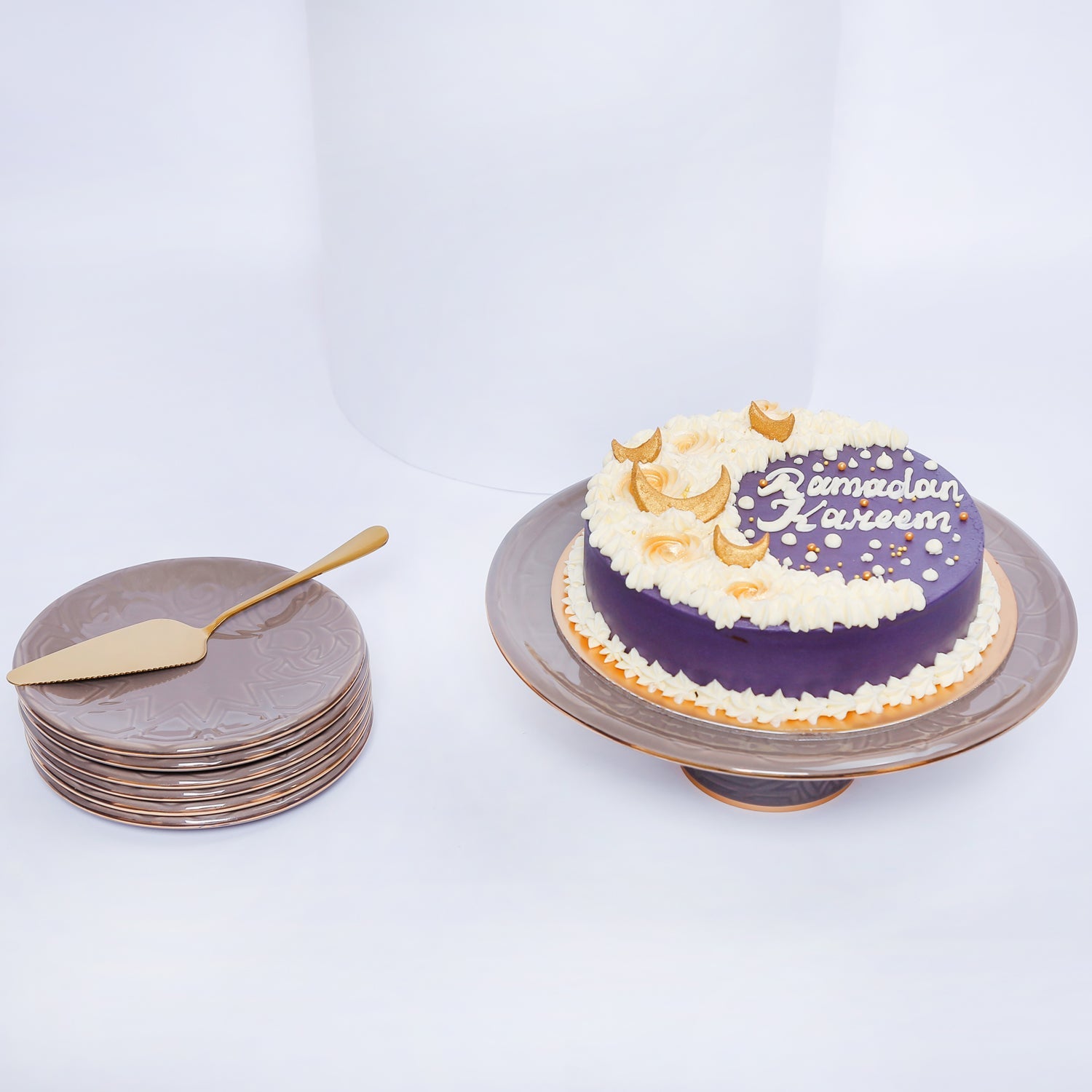 Ramadan Chocolate Cake with Cake Serving Set 9Pcs From Otantik