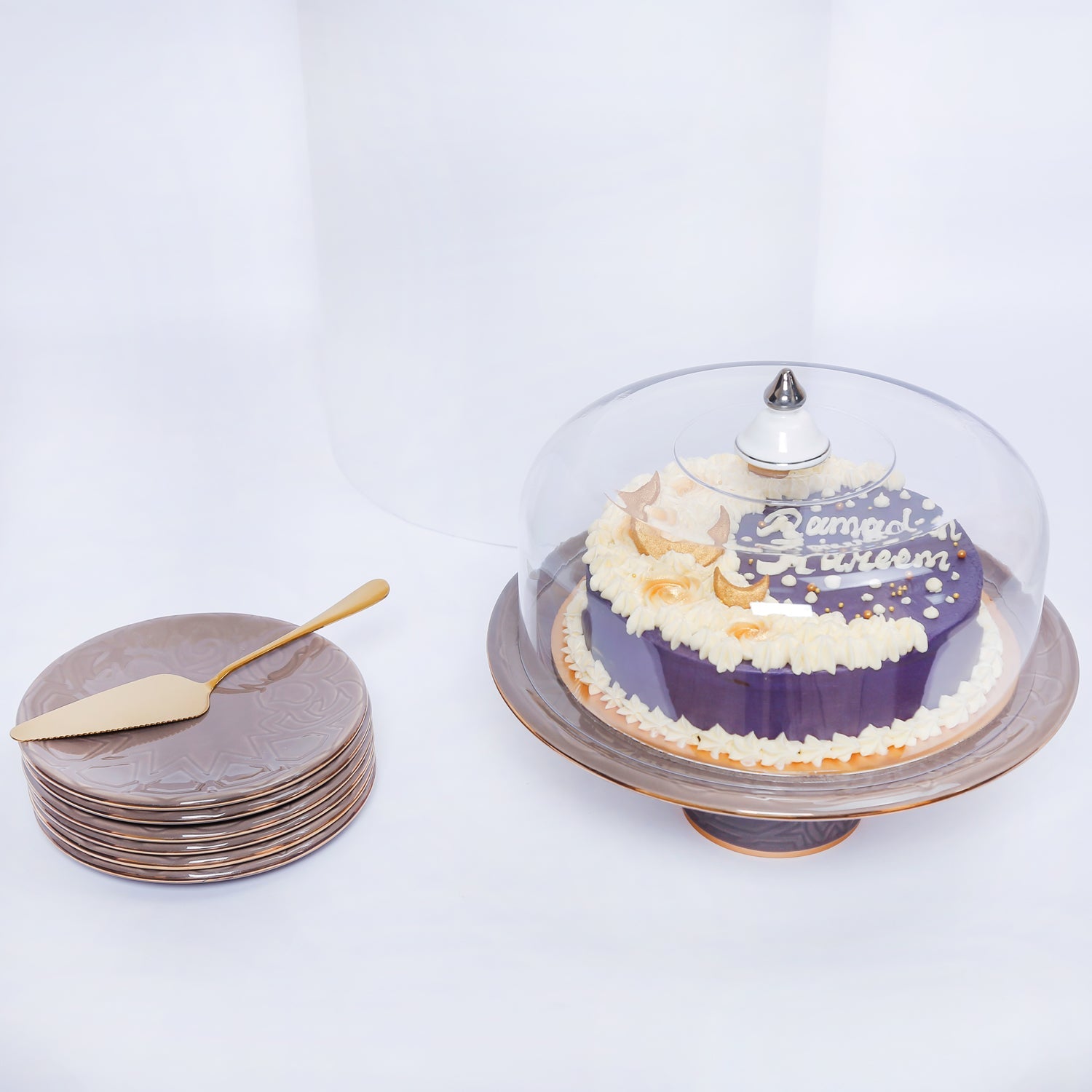 Ramadan Chocolate Cake with Cake Serving Set 9Pcs From Otantik