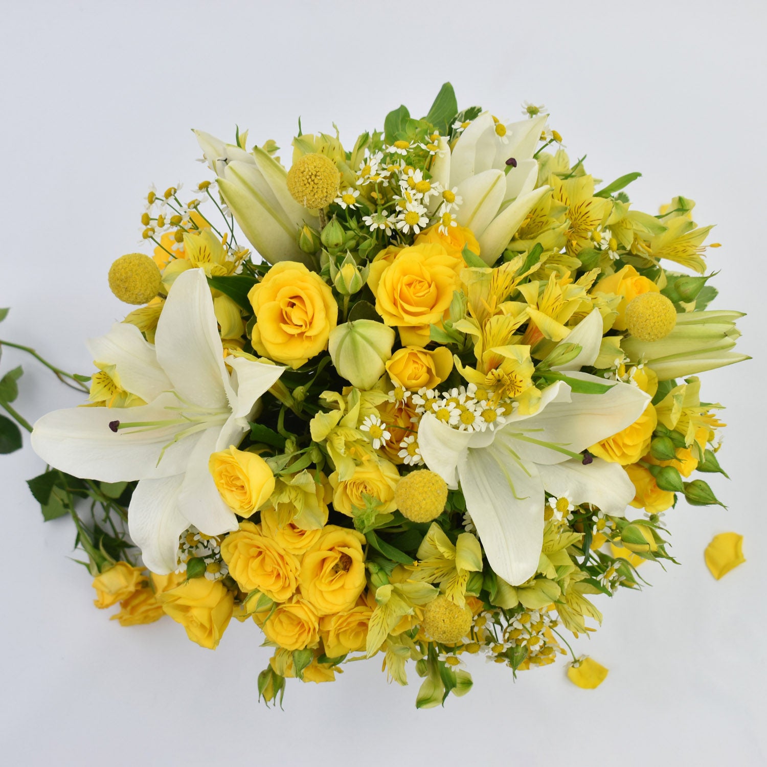 Roses and Peruvian Lilies in Fish Bowl