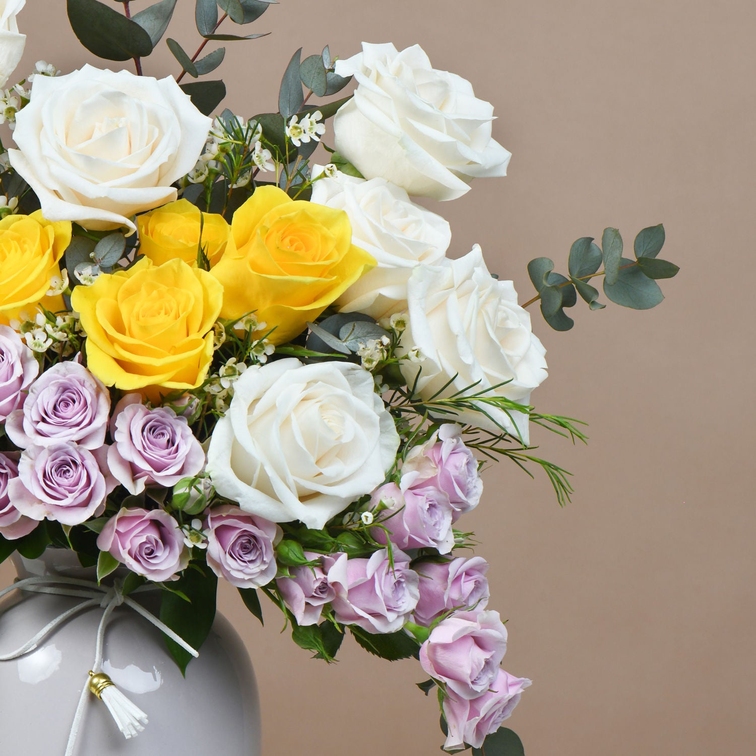 Roses Arrangement in Caramic Vase