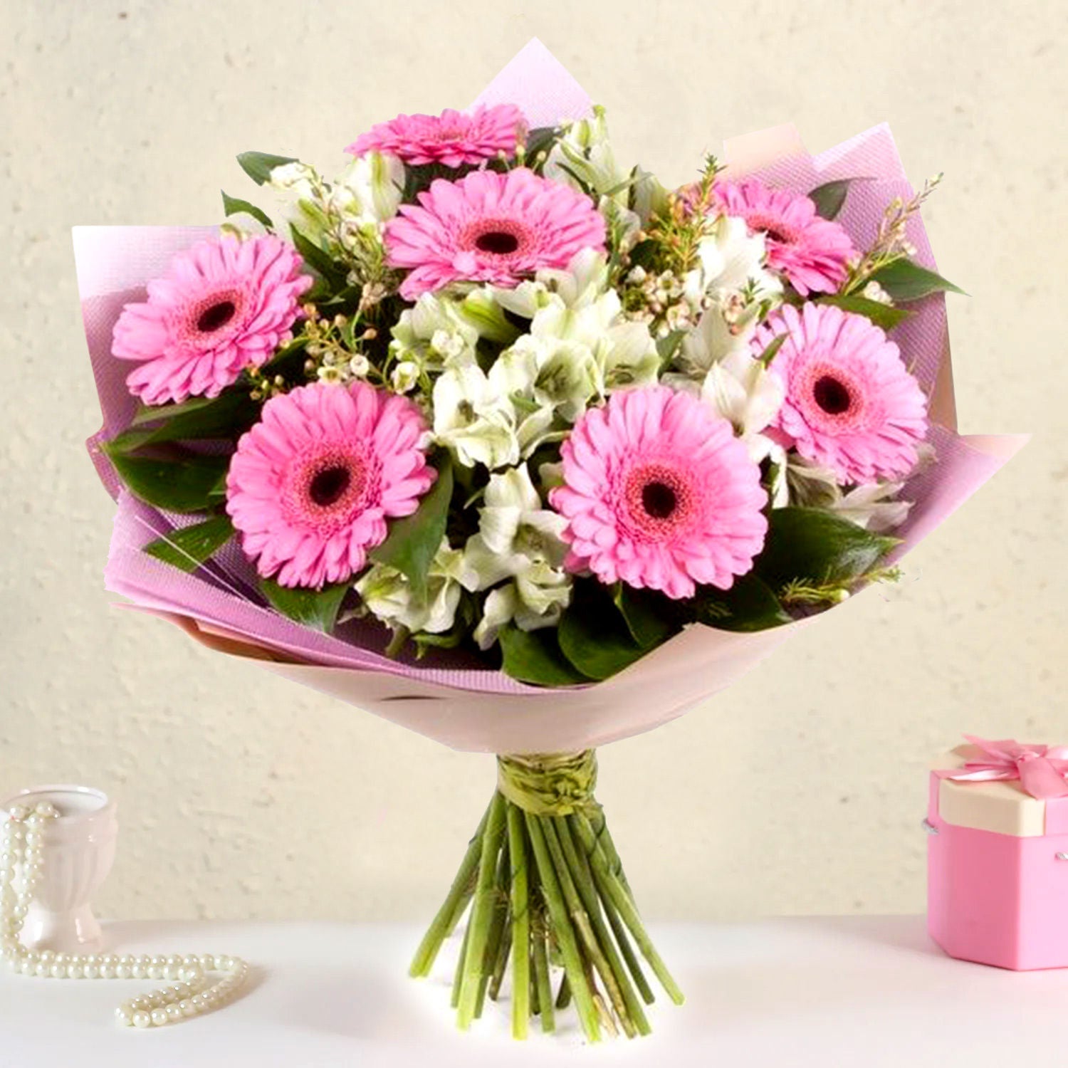 Serene Gerberas N Alstroemeria Bouquet