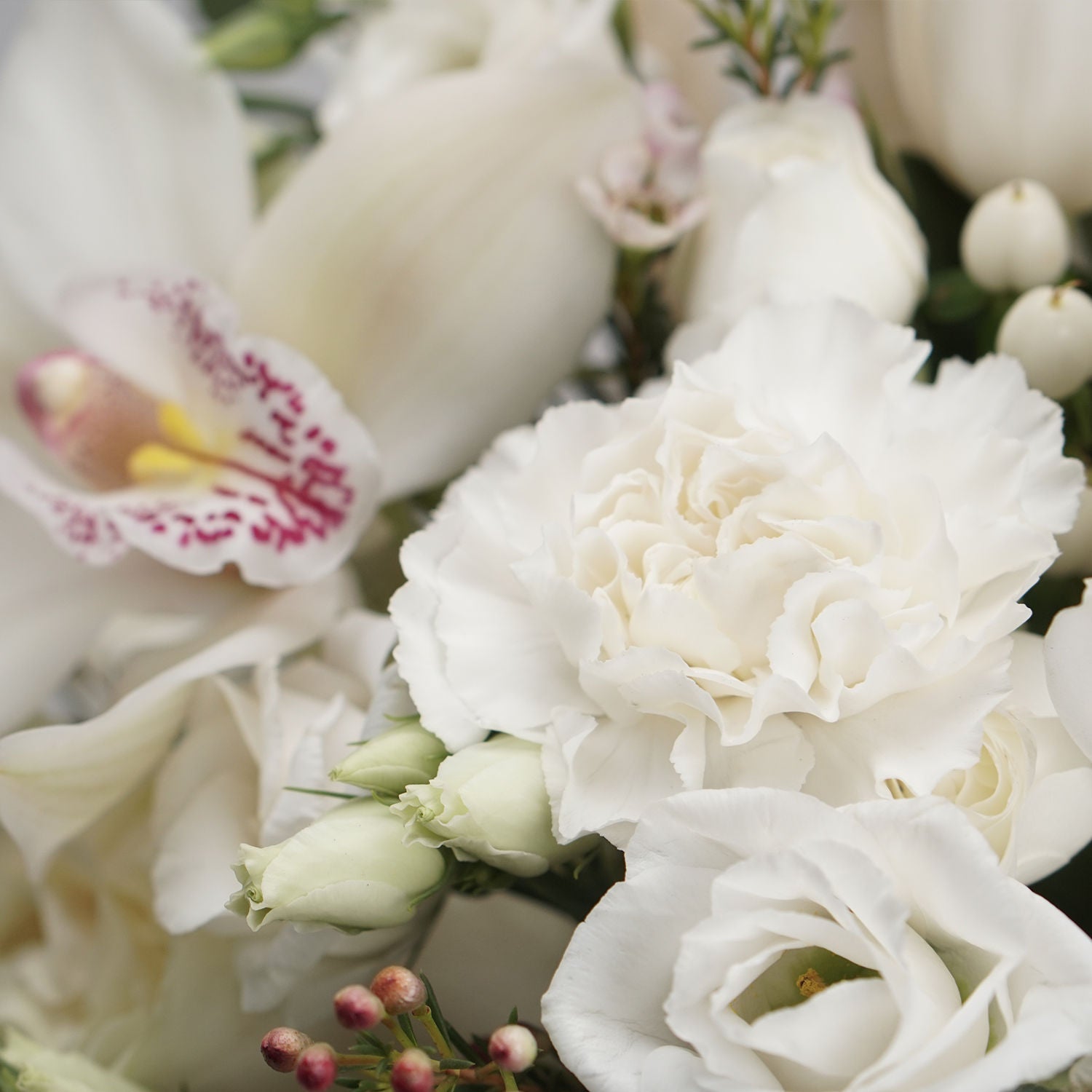 Serene Mixed Flowers White Vase
