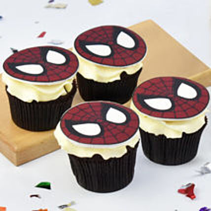 Spiderman Cupcakes 4 pcs