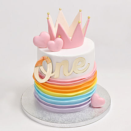 Rainbow Crown Chocolate Cake