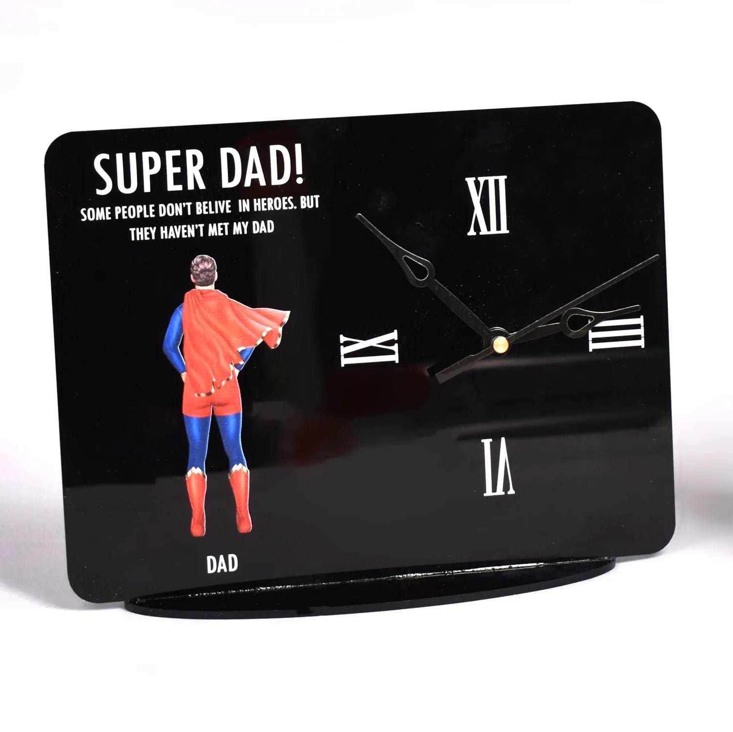 Time to Honor Dad Table Clock for Superhero Dads