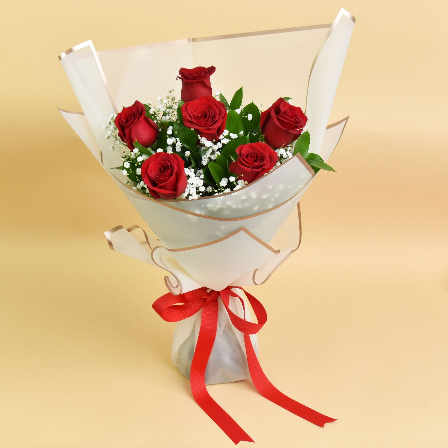 Valentines 6 Roses Bouquet