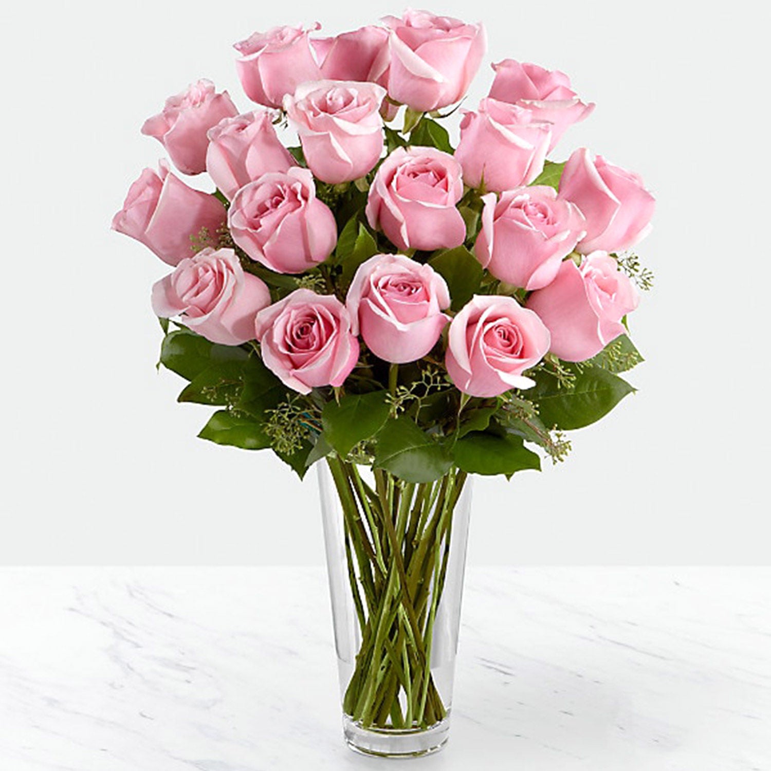 Vase Of Delicate Pink Roses