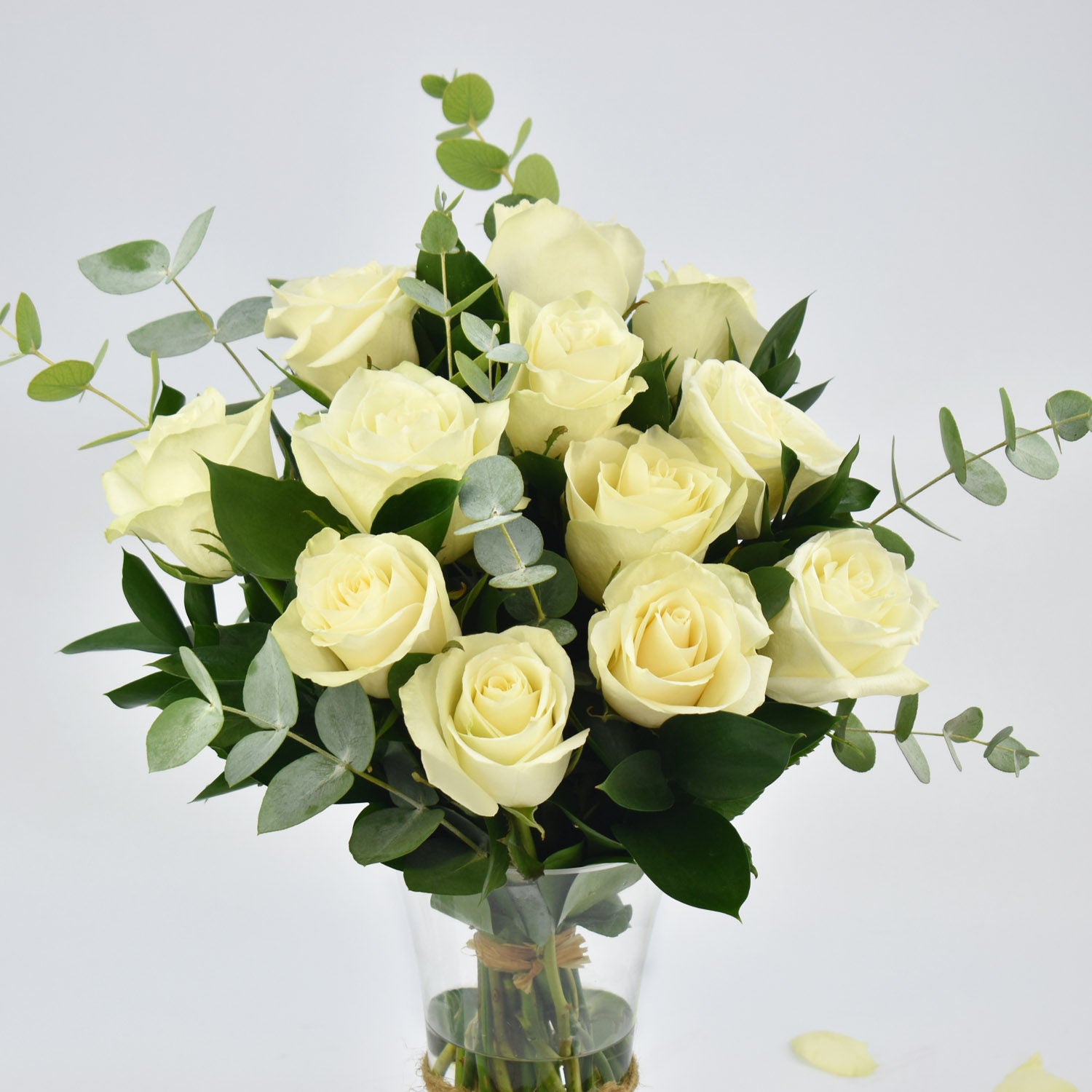 Vase Of Elegant White Roses