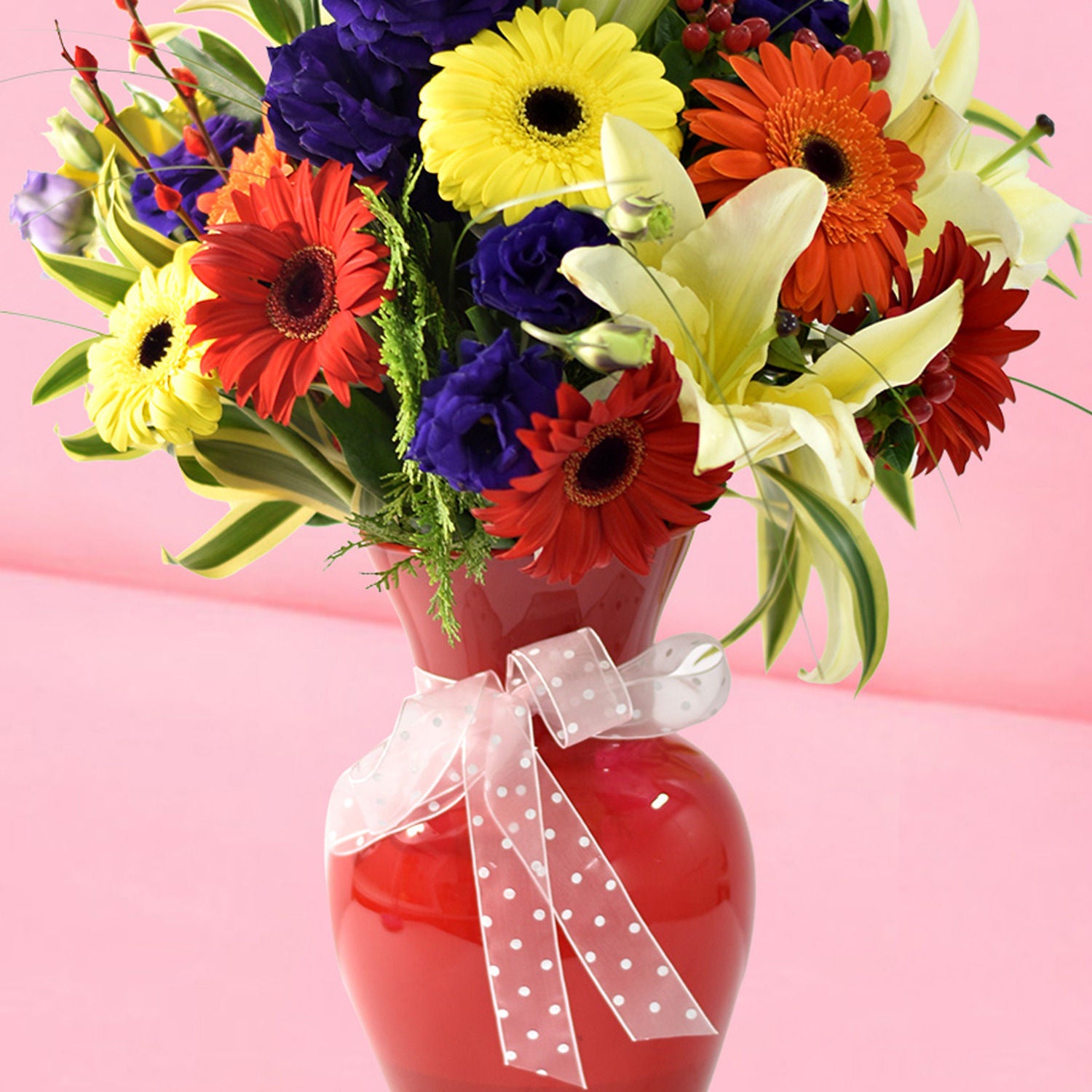 Vibrant Mixed Flowers Vase