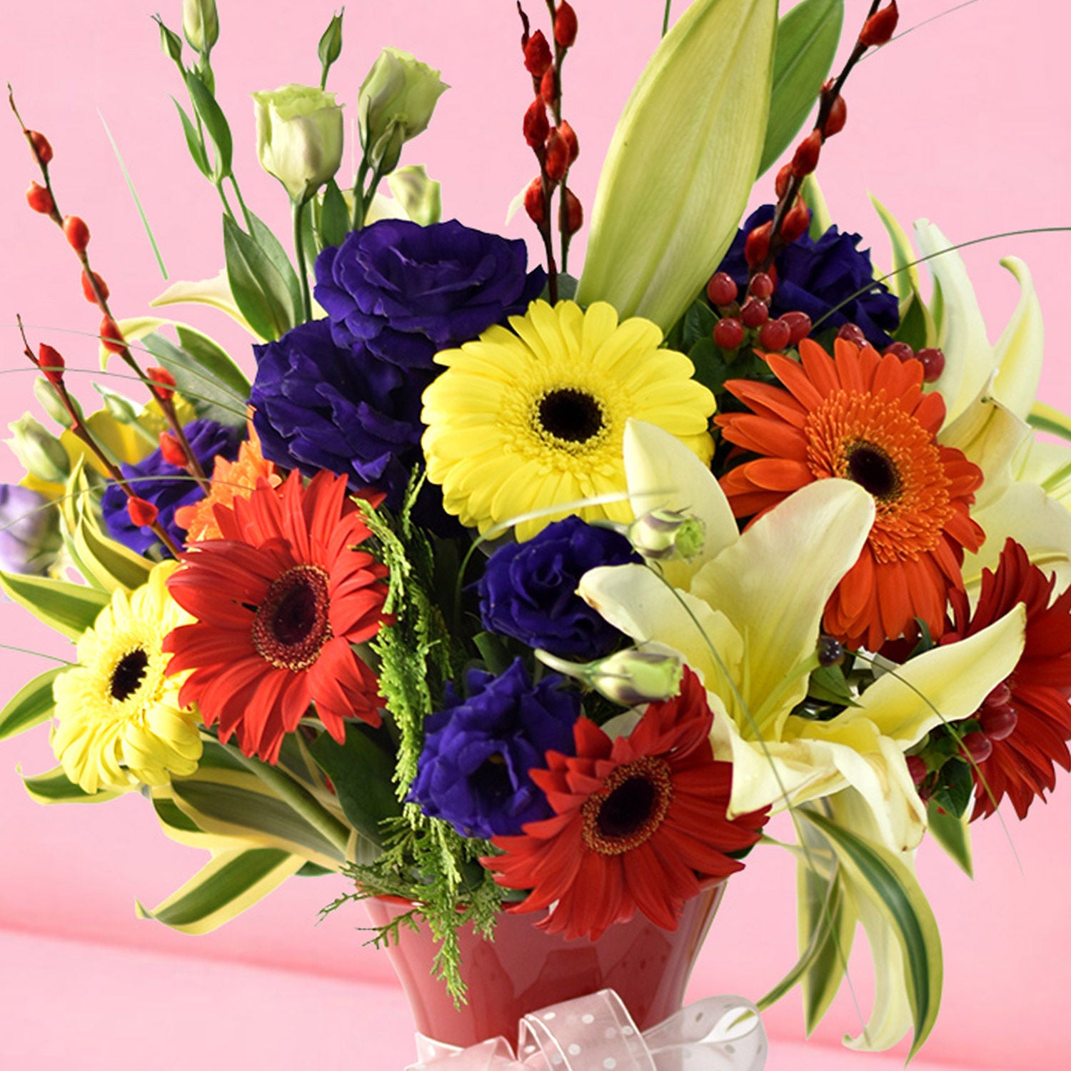 Vibrant Mixed Flowers Vase