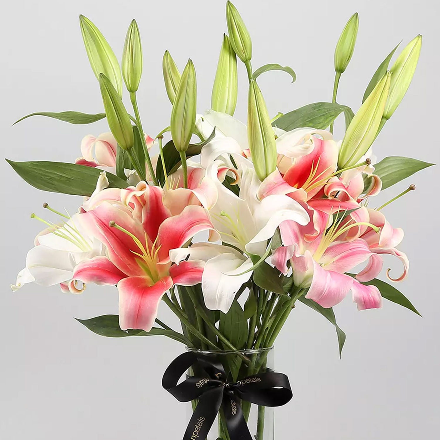 White and Pink Lily Arranagement Standard